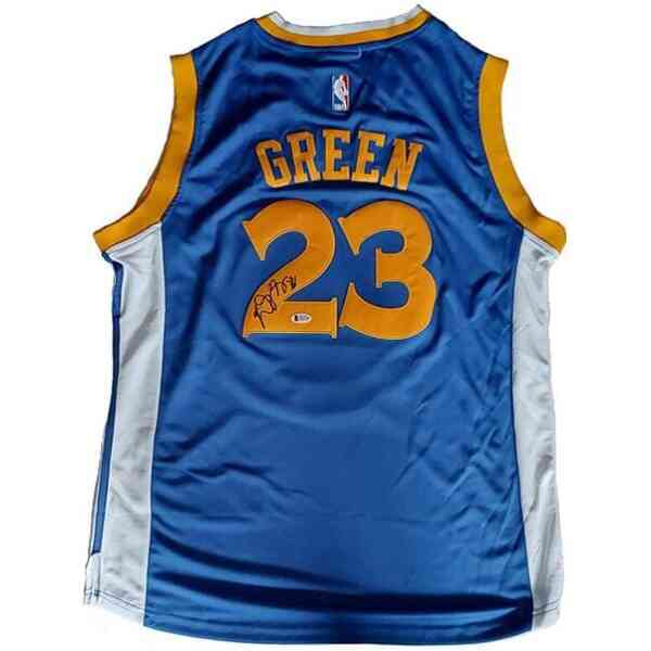 Draymond Green Signed Blue Warriors Jersey