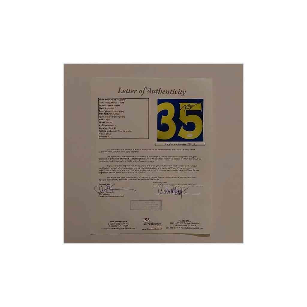 Kevin Durant Signiertes Golden State Warriors Jersey