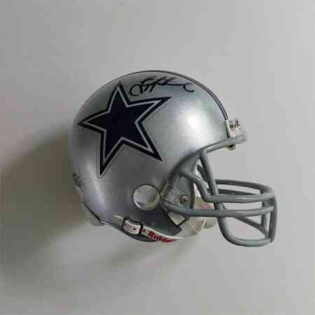 Troy Aikman Signierter Cowboys Mini Helm