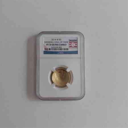 2014 W Baseball Hall of Fame $5 Gold Münze PF70