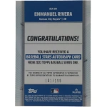 Emmanuel Rivera Signierte 2022 Topps Baseball Card