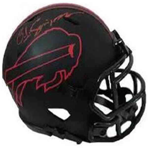 O.J. Simpson Signierter Bills Mini Helm