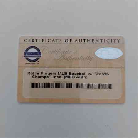 Rollin Fingers Signierter Rawlings Official Major League Baseball mit Certificate of Authenticity und/oder Sicherheitshologramm.