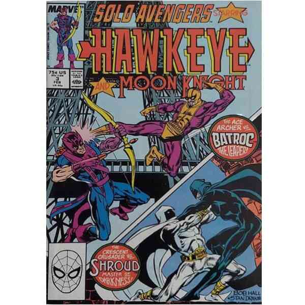 Marvel” Solo Avengers Hawkeye And Moon Knight #3 (1988)