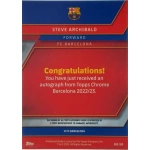 Steve Archibald Signierte 2023 Topps Chrome Card