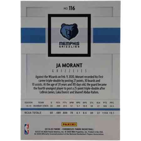 2019 Panini Chronicles Ja Morant RC Young Dolph