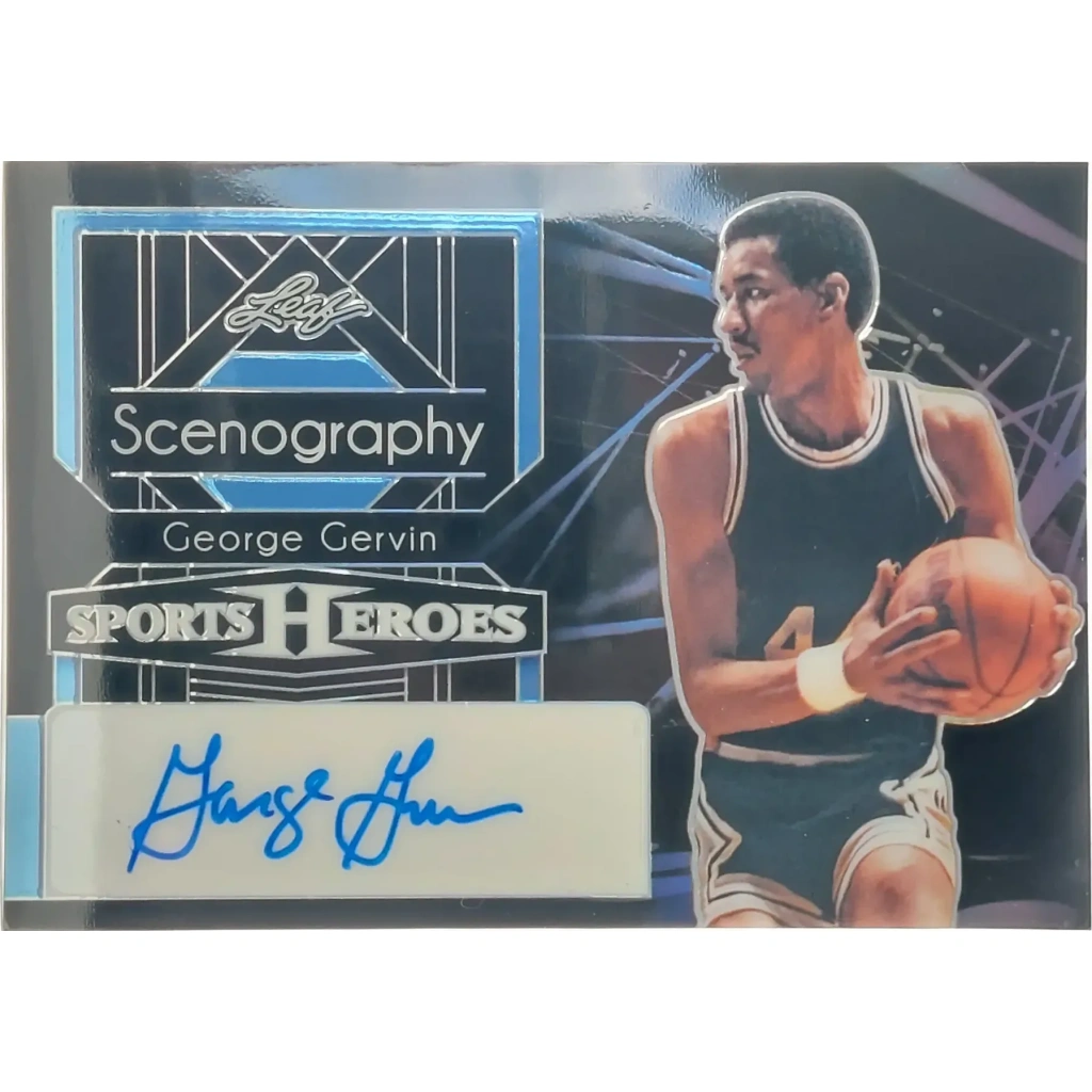 George Gervin Signierte 2024 Leaf Sports Heroes