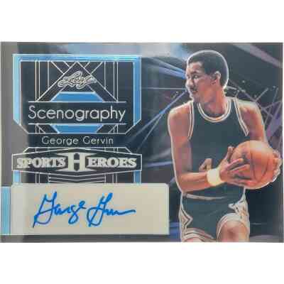George Gervin Signierte 2024 Leaf Sports Heroes