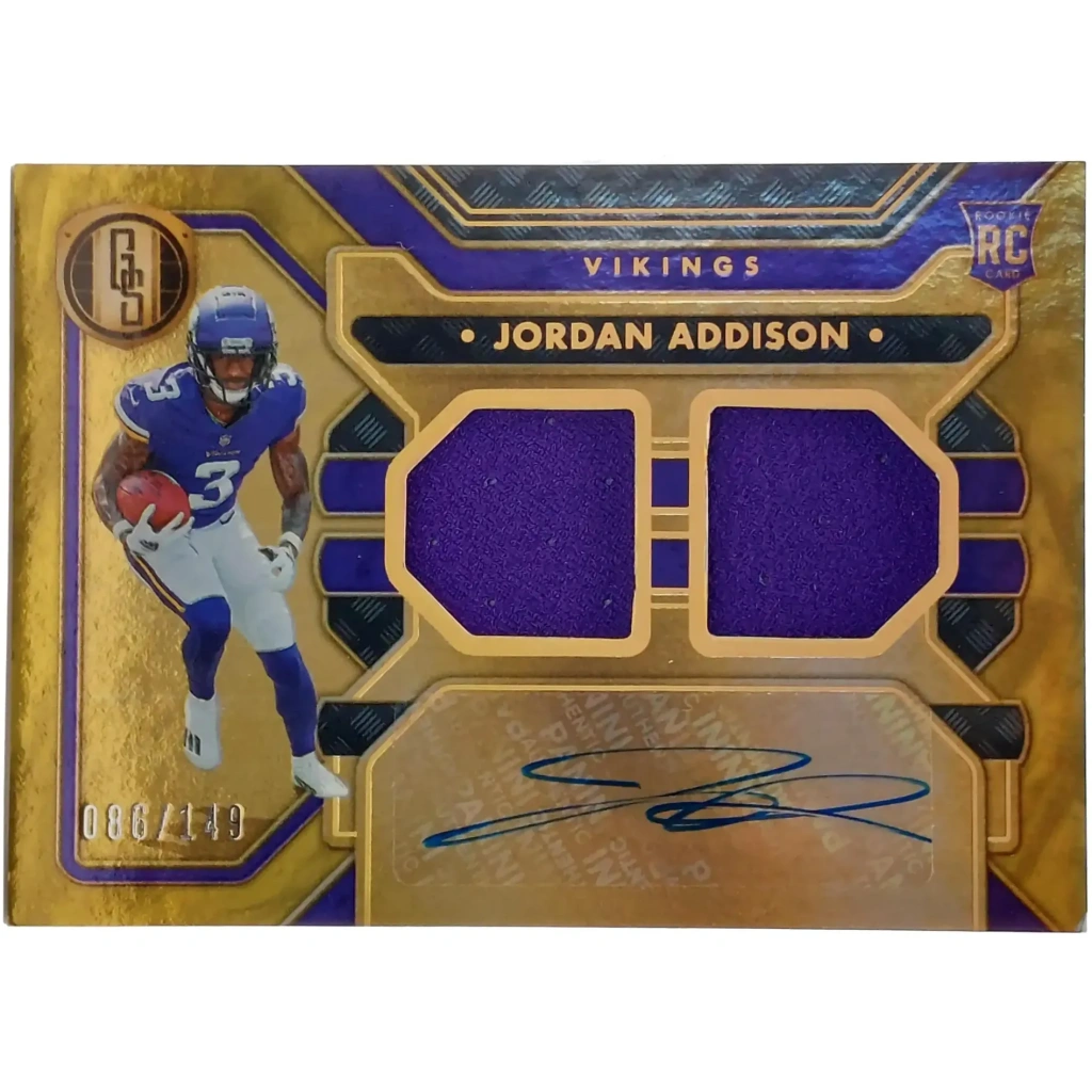 Jordan Addison Signierte 2023 Gold Standard Card