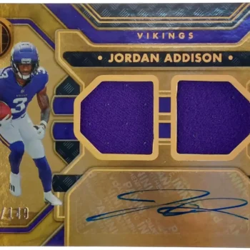 Jordan Addison Signierte 2023 Gold Standard Card