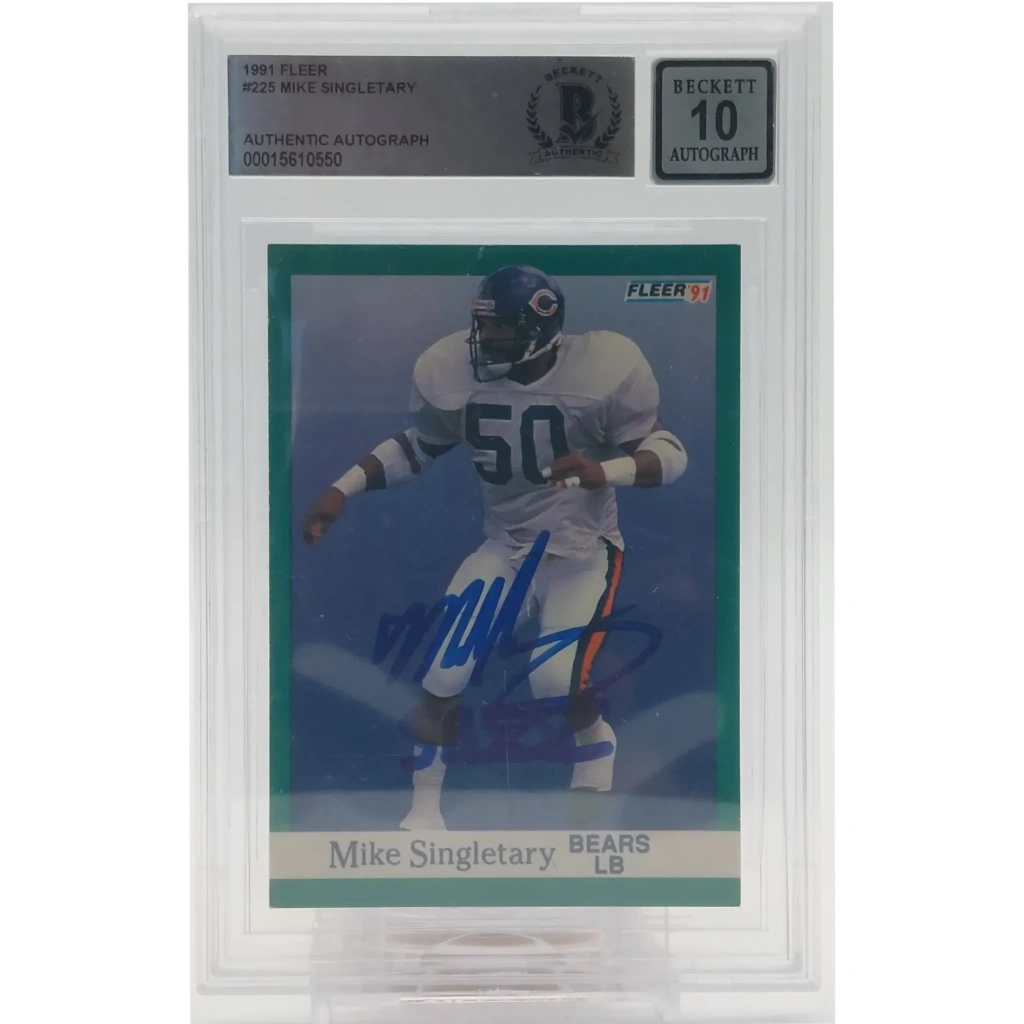Mike Singletary Signierte 1991 Fleer Card