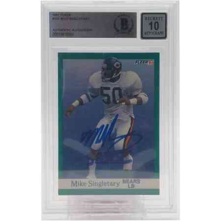 Mike Singletary Signierte 1991 Fleer Card