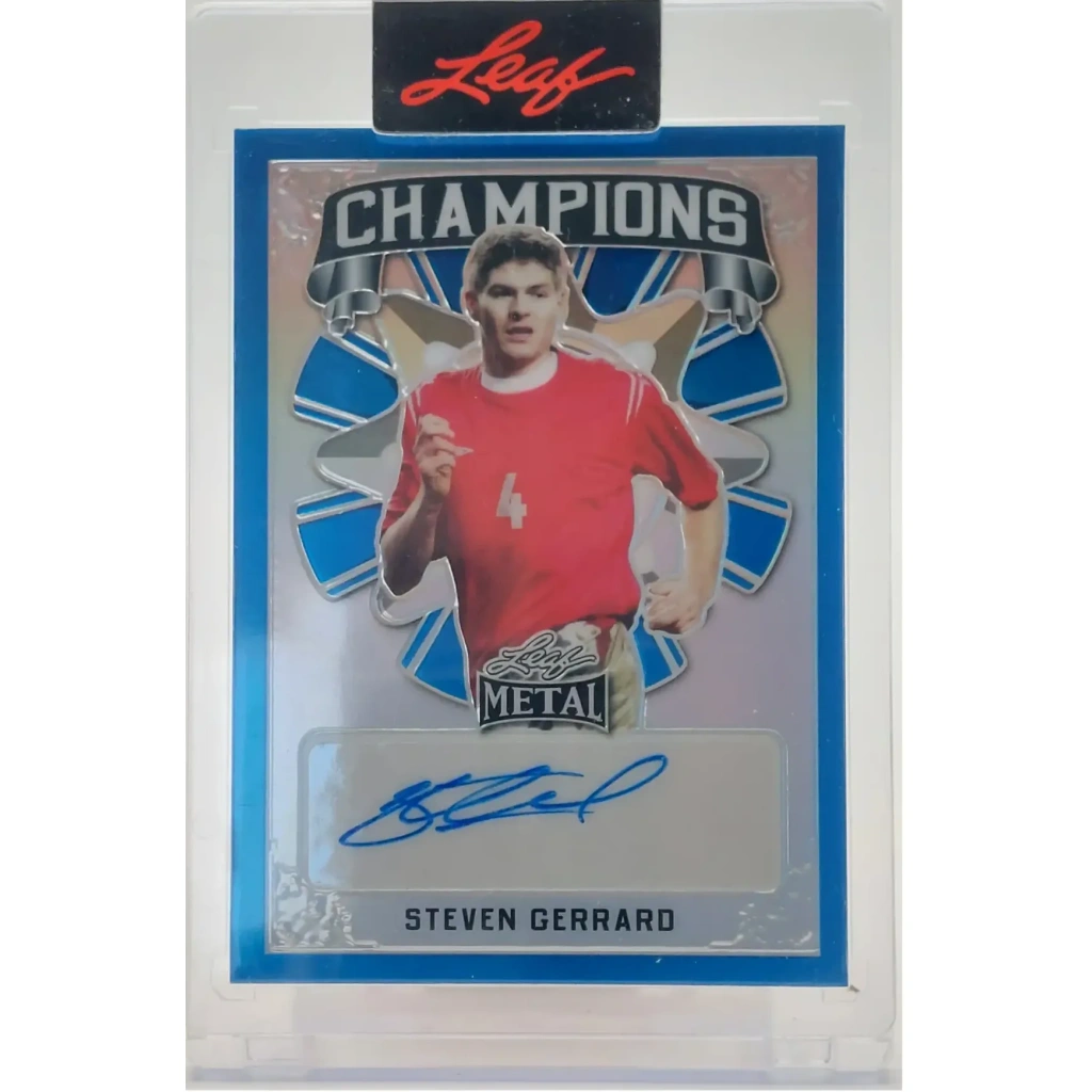 Steven Gerrard Signierte 2022 Leaf Soccer Card