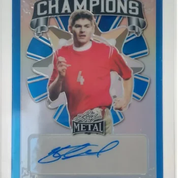 Steven Gerrard Signierte 2022 Leaf Soccer Card