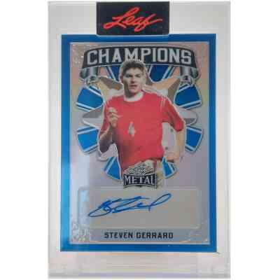 Steven Gerrard Signierte 2022 Leaf Soccer Card