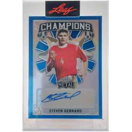 Steven Gerrard Signierte 2022 Leaf Soccer Card