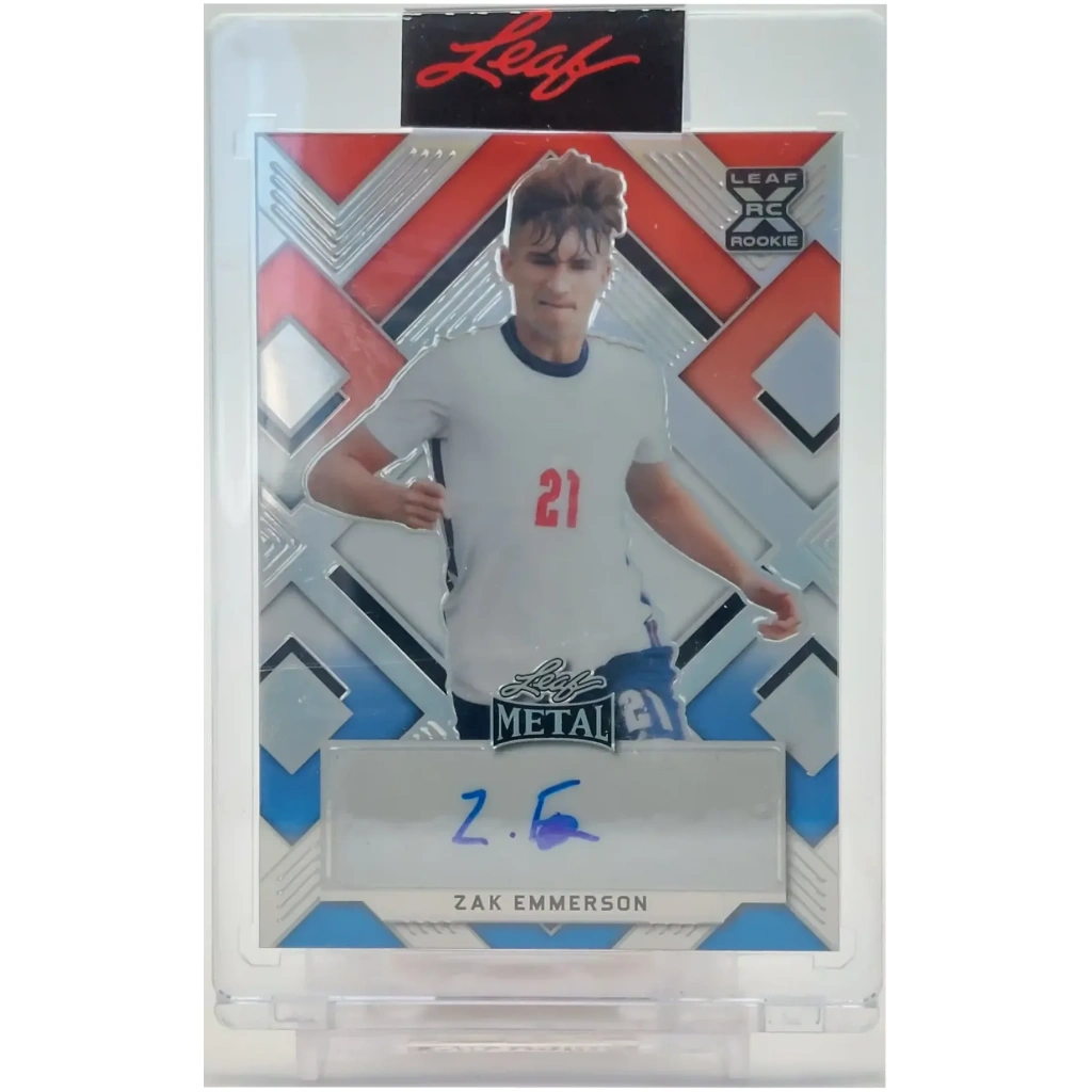 Zak Emmerson Signierte 2022 Leaf Soccer Card