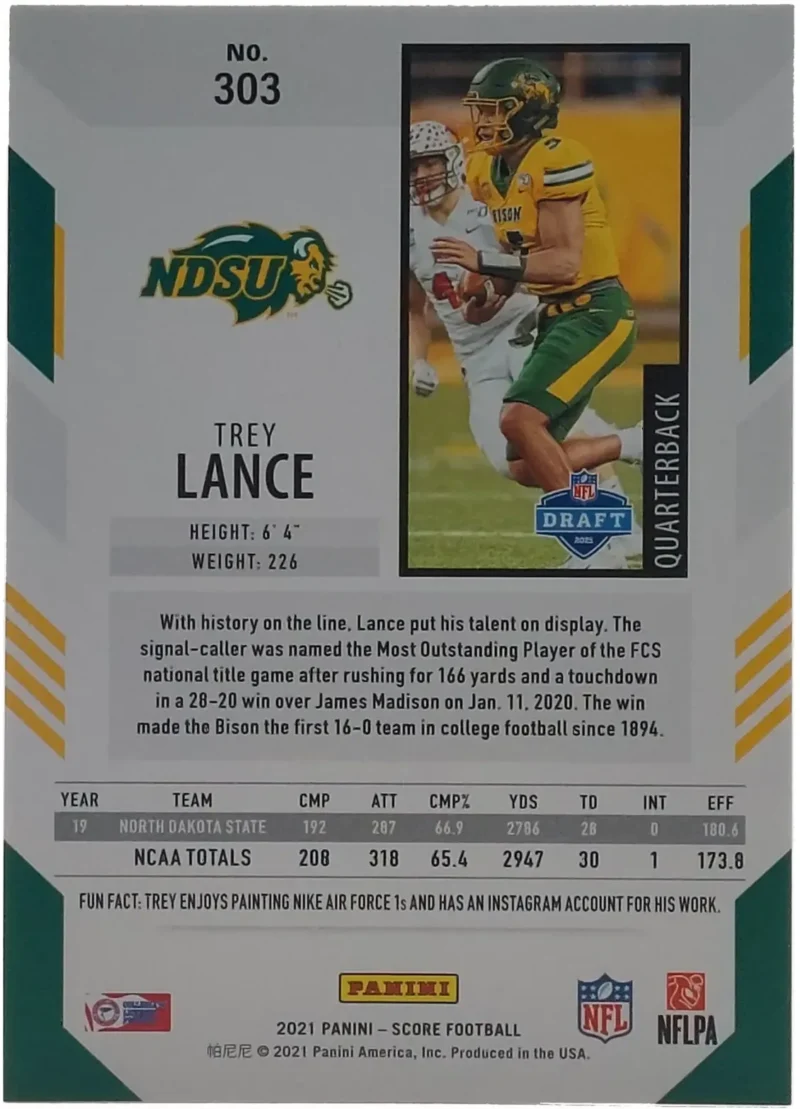 2021 Panini Score Tray Lance Artists Proof Card
