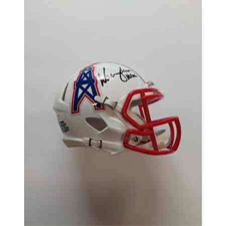 Warren Moon Signierter Oilers Mini Helm