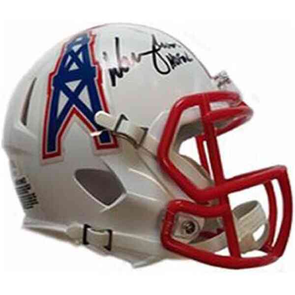 Warren Moon Signierter Oilers Mini Helm