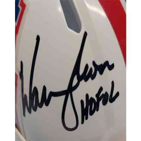 Warren Moon Signierter Oilers Mini Helm
