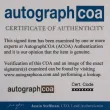 Autograph COA Zertifikat Certificate